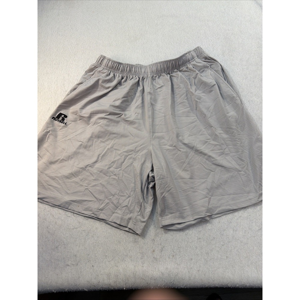 Russell Men's Athletic Men's XL Gray Performance Athletic Shorts Mesh Lined